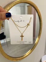 Layered Gold Cross Necklace