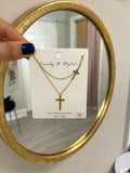 Layered Gold Cross Necklace