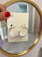 Matte Silver Open Hoop